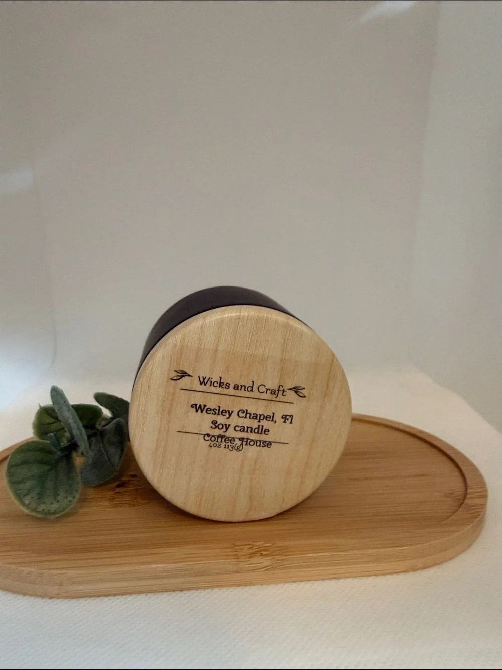 Wicks and Craft Soy Candle - Natural Wood Lid